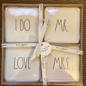 Rae Dunn ceramic coasters (set of 4)